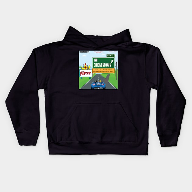 The Flopcast: Road to Chicken Town Kids Hoodie by The ESO Network